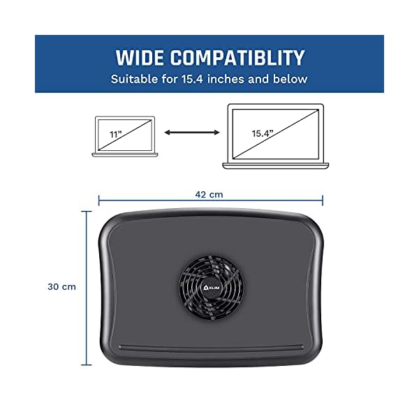 KLIM-Comfort-Laptop-Cooler-Protect-yourself-and-your-laptop-from-overheating-High-Comfort-Silent-Cooling-pad-10-156-Stable-on-Your-Laps-Laptop-Cooling-Tray-with-Fan-NEW-2021 KLIM Comfort + Laptop Cooler + Protect yourself and your laptop from overheating + High Comfort Silent Cooling pad 10…