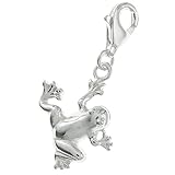 Dreambell 925 Sterling Silver Jumping Tree Frog European Lobster Trigger Clip On Clasp Charm
