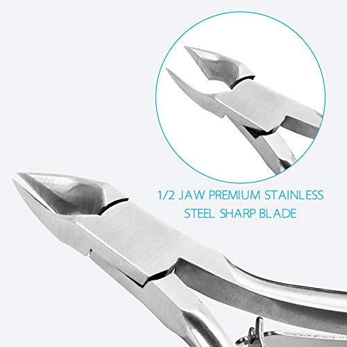 【UPGRADED VERSION】5PCS Cuticle Trimmer Set contains Cuticle Pusher Nail clipper, Professional Grade Stainless Steel Cuticle Nipper, Premium Sharp Blade Cuticle Cutter Pedicure Tool, Comfortable Grip - Thumbnail 2