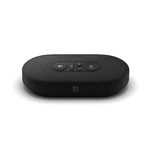 Microsoft Modern USB-C Speaker, Certified for Microsoft Teams, 2- Way Compact Stereo Speaker, Call Controls, Noise Reducing Microphone. Wired USB-C Connection,Black
