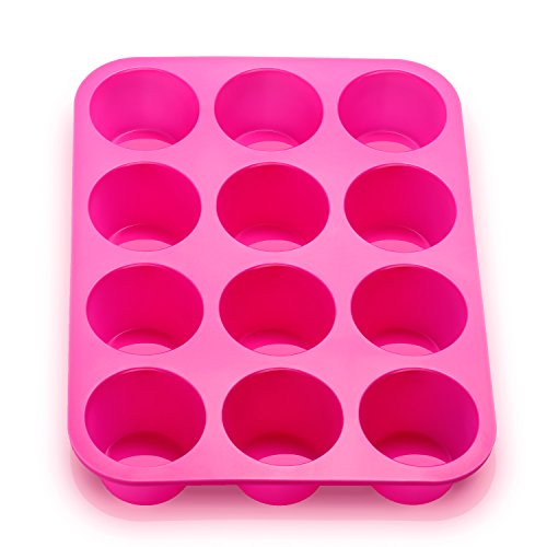 KLEMOO Silicone Muffin Pan, 12-Cup Nonstick Cupcake Baking Tin, Bake the Large Size Perfect Shaped Muffins, No sticking and Easy to Clean-up - Thumbnail 6