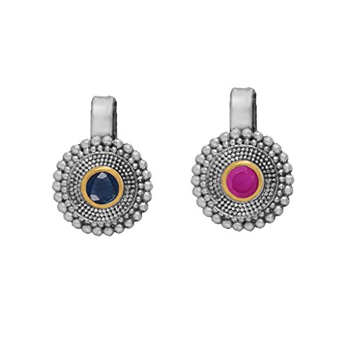 Fashion Honor 0.50 Grams Oxidised Silver & Gold Pink & Blue Combo Nose Pin Set Jewellery Fashion Honor 0.50 Grams Oxidised Silver & Gold Pink & Blue Combo Nose Pin Set Jewellery