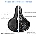 SGODDE Comfortable Bike Seat- Replacement Wide Bicycle Saddle Memory Foam Padded Soft Bike Cushion with Dual Shock Absorbing Rubber Balls Universal Fit for Indoor/Outdoor Bikes with Reflective Stripthumb 2