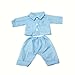 Rifi High Simulation Baby Doll's Clothes Two-piece Blue Checked Pajamas for 14 -16 inches Dolls