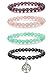 THUNARAZ 4pcs 8mm Natural Healing Stone Bracelets for Men Women Beaded Bracelets Elastic Tree of Life Charm