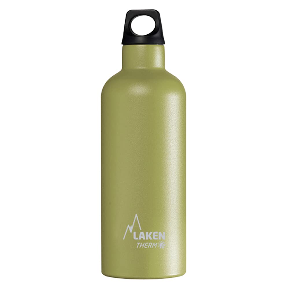 LAKEN Futura 18/8 Stainless Steel Double Wall Vacuum Insulated Thermal Bottle, Khaki, 500 ml