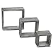 MyGift Barnwood Gray Wall Mounted Wood Square Cube Shelf/Floating Cubby Display Shelves, Set of 3