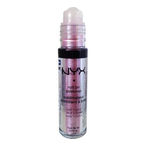 NYX Roll on Eye Shimmer Pink lilac with silver glitter for Face, Eyes
