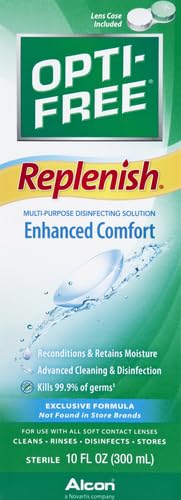 OPTI-FREE REPLENISH MULTI-PURPOSE DISINFECTING SOLUTION WITH LENS CASE, 10 FL OZ