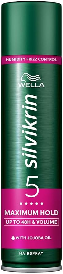 Wella Silvikrin Maximum Hold Hairspray 400ml Long Lasting Anti-Frizz Jojoba Oil