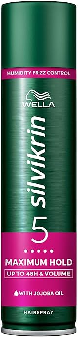 Wella Silvikrin Maximum Hold Hairspray 400ml Long Lasting Anti-Frizz Jojoba Oil