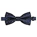Alizeal Adjustable Neck Men's Pre-tied Bow Ties with Silver Dots-Dark Navy