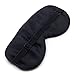 100% Pure Mulberry Silk Black Charmeuse Eye Sleep Mask - Light Blocking Design Provides Deep Uninterrupted Healthy Sleep