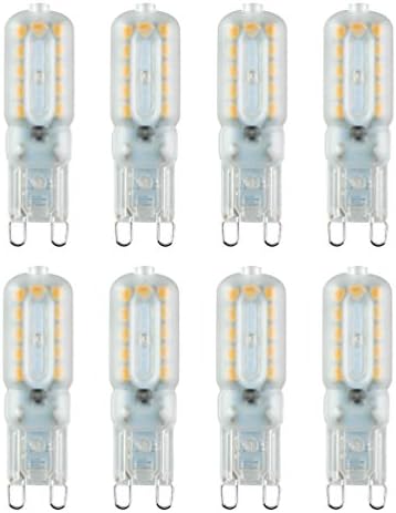 AmmToo G9 LED Light Bulb 5W Warm White 2800-3200K Non Dimmable 22LEDs 2835SMD AC 110V-130V G9 Bi-Pin Base 360 Degree Beam Angle(Pack of 8)