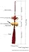 Jiary Handmade Chinese Traditional Gourd Knot Feng Shui Soft Tassel Charm Accessories, Office Bedroom Car Hanging Ornaments Decoration Ward Off Evil Protect Peace Pack of 2 (Wu Lou)