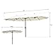 Outsunny 15' Double-Sided Outdoor Patio Market Umbrella with Air Vents - Cream White