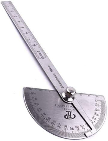 JMAF Stainless 180° Protractor Round Head Angle Finder Craftsman Rule Ruler Machinist Tool