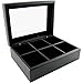 Update International (TBC-6BK) 6 Compartment Wooden Tea Chest, Black