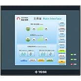 4 Inch PLC HMI All in One Integrated Programmable Logic Controller, FX1S-20MR with 12 Input 8 Relay Output, Built-in 2AD and 2DA, 2 Temparature NTC10K, 2 High Speed 100KHz (F420-FX-B)