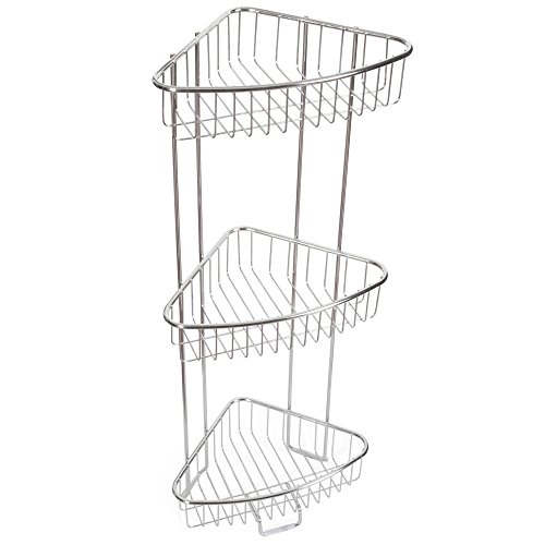 Toilettree Products Rust Proof Stainless Steel Shower Floor Caddy 3 Tiers