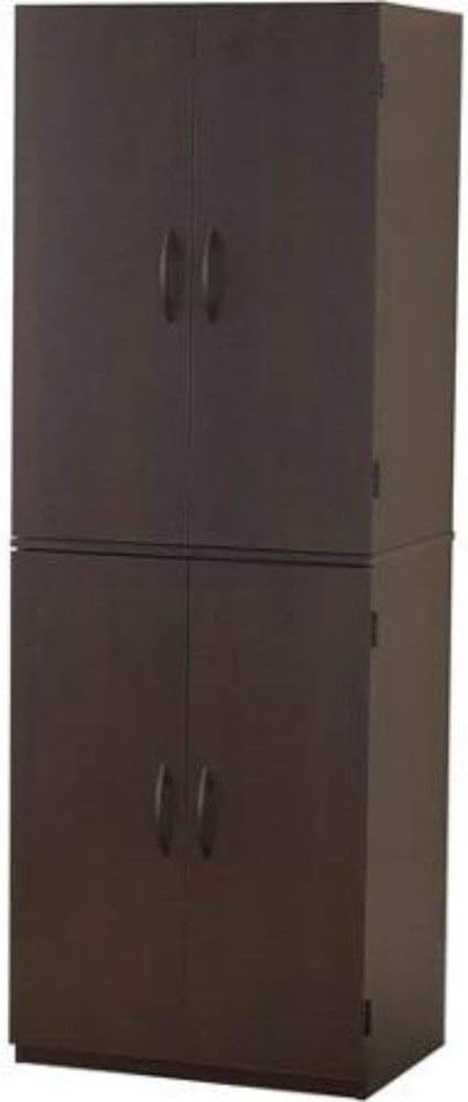 Amazon Com Mainstays Tall Storage Cabinet 4 Door Cinnamon Cherry Home Kitchen