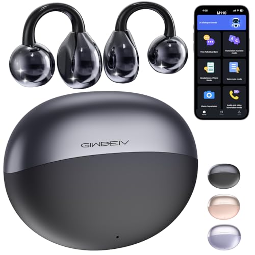 AI Translation Earbuds Real Time, 164 Language Translator Earbuds, 3-in-1 Wireless Clip on Earbuds, Bluetooth 5.4 Headphones, Translating Device for Travel Business Learning (Black)