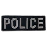 uuKen Large Embroidery Cloth Fabric Police Vest Patch 11x4 inches for Military Police Tactical Vest Jacket Plate Carrier Back Panel (Gray, XL 11
