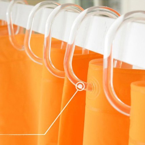 Dealglad® 24pcs Flexible Plastic Clear C Type Bathroom Shower Curtain Liner Hooks Rings