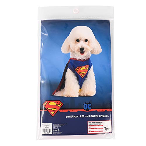 DC Comics Superman Dog Costume, Extra Small (XS) Superhero Costume