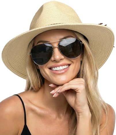 Beach Hats for Women - Sun Straw Fedora Hats for Women  display picture 2