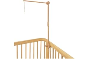 EMMNNIC Baby Crib Mobile Arm - Mobile Hanger for Baby Girl or Boy Nursery Crib Decor - Wooden Decoration Attachment - 31 Inch with Silicon Gasket