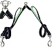 Vaun Duffy Double Dog Leash Coupler with Two Dual Padded Handles, No Tangle Splitter Swivel, Reflective Stitching, 3/4 Inch Wide and Adjustable 22-32 Inch, Best for Walking 2 Small Dogs