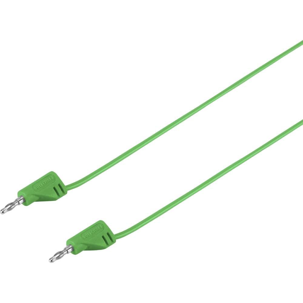 VOLTCRAFT MSB-200 Test Lead [Slat Plug 2 mm - Slat Plug 2 mm] 30.00 cm Green Pack of 1