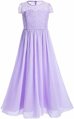GoodCorsetMall Big Girl's Tulle Lace Dance Party Dress Bridesmaid Long Dress Light Purple