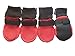 LONSUNEER Dog Shoes Soft and Lightweight with Breathability for Spring Summer and Fall Set of 4 Size Small Color Red