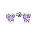925 Sterling Silver Rhodium Plated Butterfly Cubic Zirconia Stud Screwback Baby Girls Earrings