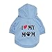 Howstar Pet Clothes, Puppy Hoodie Sweater Dog Coat Warm Sweatshirt Love My Mom Printed Shirt (L, Blue)