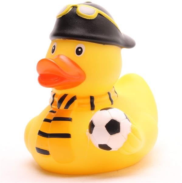 Duckshop I Bath Ducks Football Fan Black/Yellow Dortmund I Squeaky Duck I L: 8 cm I Gift for Dortmund Fans