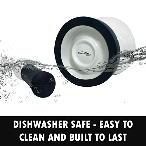 EZ-Grip Silicone & Porcelain Mortar and Pestle With Non-Slip Detachable Silicone Base - NEW DESIGN - Dishwasher Safe by Cooler Kitchen