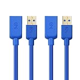 Cable Matters 2-Pack USB to USB Extension Cable (USB 3.0 Extension Cable) in Blue 6 Feet for Oculus Rift, HTC Vive, Playstation VR Headset and More