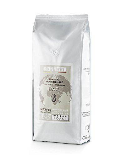 GEPPETTO Miscela Tradizionale 80% Robusta – 20% Arabica Kaffeebohnen 1kg, italienischer Caffè