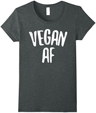 Womens Vegan AF T-Shirt Vegan Gift Vegetarian Shirt Medium Dark Heather