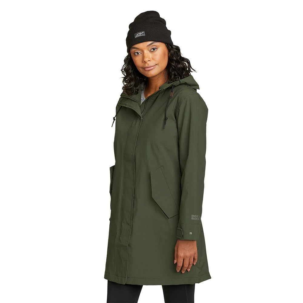 Eddie Bauer Women’s Port Townsend Trench Coat, Dark Loden, Large