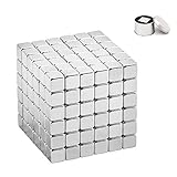 Xtozon 5MM 216 Pieces Magnetic Sculpture Cube Building Blocks Toys for Intelligence Learning, Magnet Executive Desk Toys and Stress Relief Toys for Adults (Silver)
