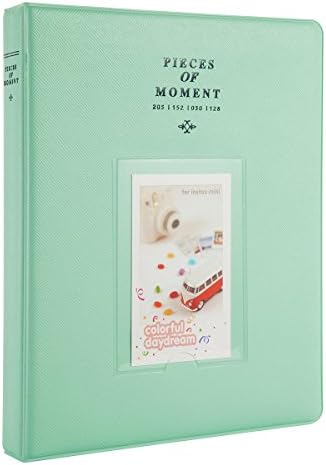 Woodmin [Instax Photo Album] Compatible128 Pockets Photo Album for Films of Fujifilm Instax Mini 9 8 8+ 70 7s 25 50s 90, Polaroid Z2300, Polaroid PIC-300P (Ice Blue)