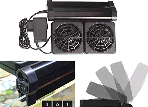YueYueZou® Aquarium Chillers Cooling Fan, ColdWind Cooling System for Salt/Fresh Water (2 Fan)