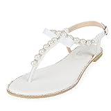 SheSole Women's Rhinestone Gladiator Flat Wedding Sandals