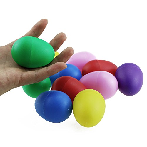 ISusser Plastic Ball Percussion Music Maracas Egg Kids Toys, 12 pcs, 6 color
