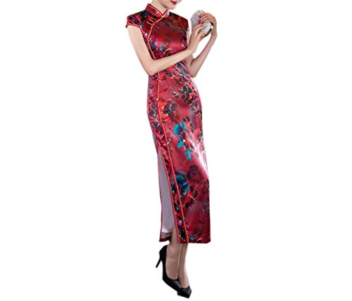 XueXian(TM) Women's Chinese Traditional Cheongsam Summer Long Qipao Dress Party Gown