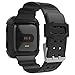 UMTELE Compatible for Fitbit Versa & Versa Lite Bands and Case, [Rugged Pro] Resilient Protective Case with Replacement Wristband Strap for Fitbit Versa (Black+Black)